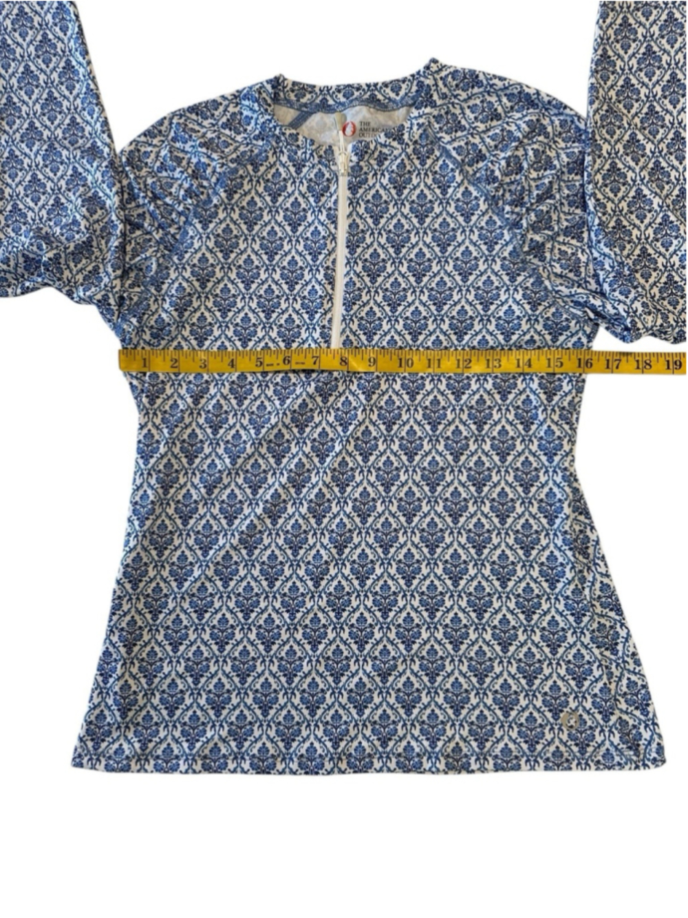 The American Outdoorman For Women Activewear Top 1/4 Zip Womens M Blue & White - Picture 5 of 11
